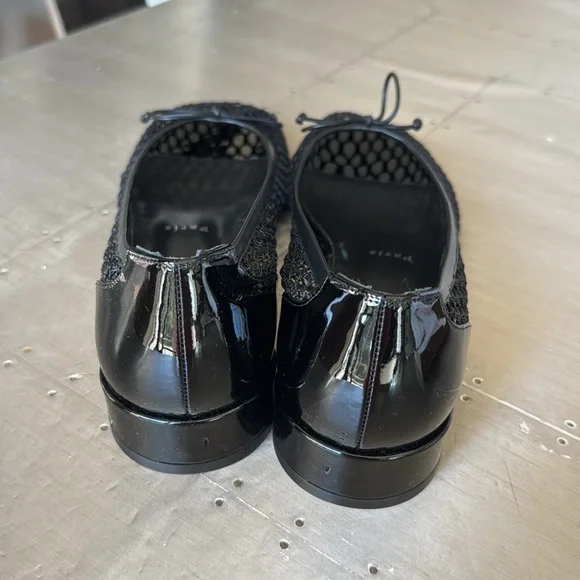 Christian Louboutin sweetie Jane mesh flat black patent sandal flats sz 40 - Picture 7 of 12